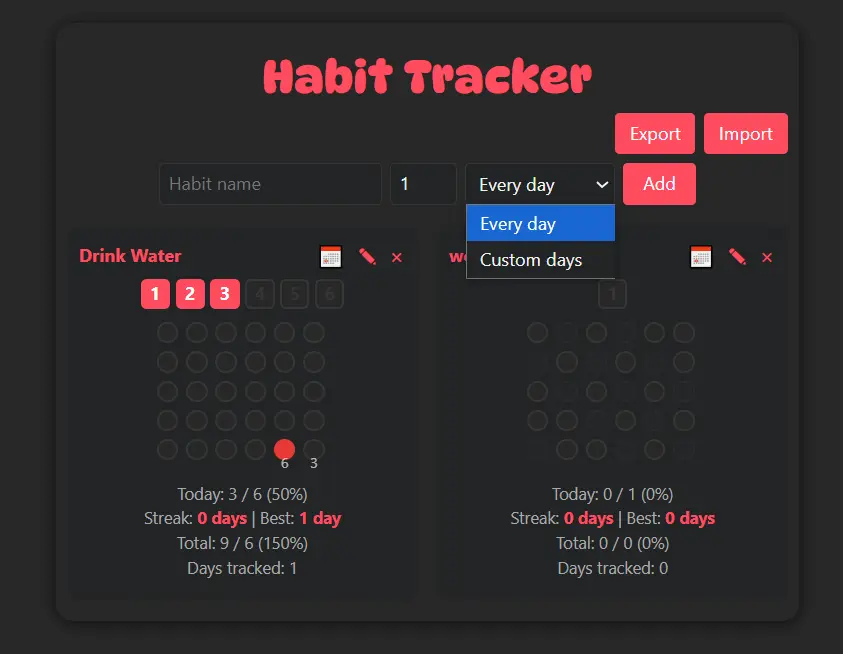 Habits Tracker Habits tracker screenshot , procrastination escape