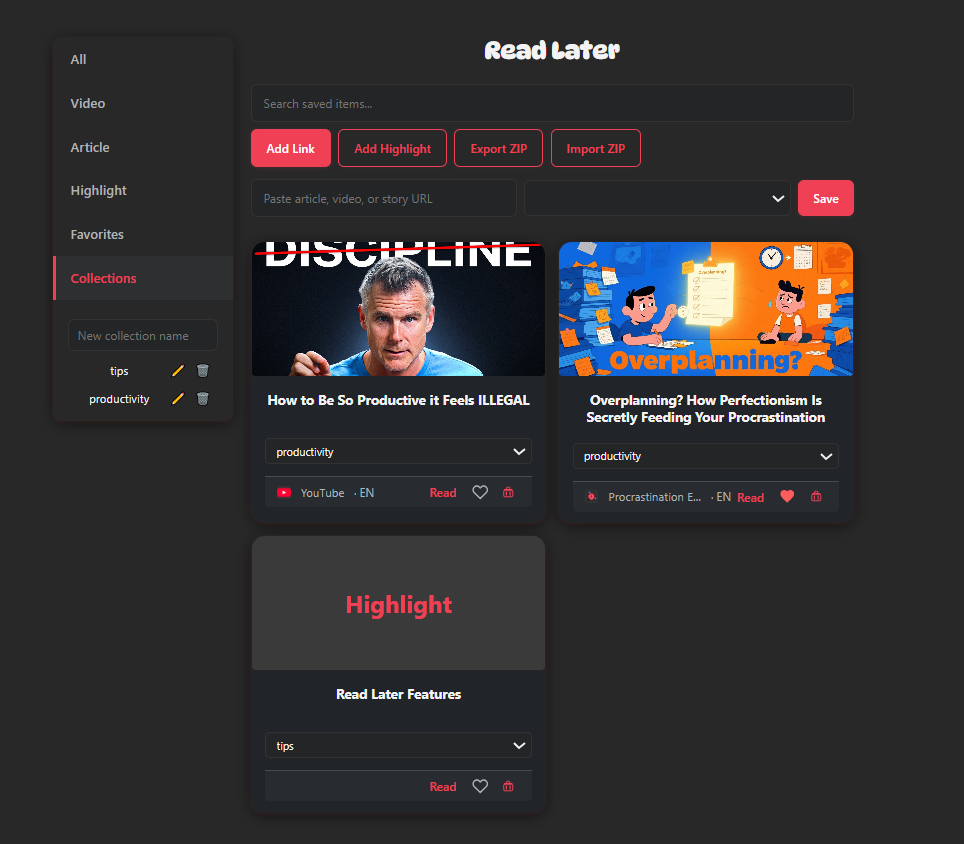 read Later read later tool ,screenshot , procrastination escape
